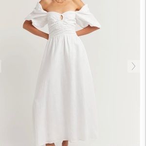 DISSH Malik white linen midi dress